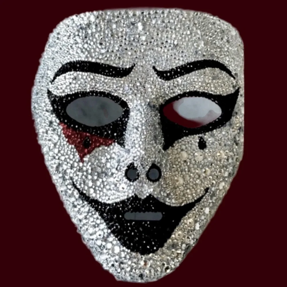 🆑Rhinestone Bedazzled Masquerade Bling Face Mask For Halloween,Mardi Grass &More